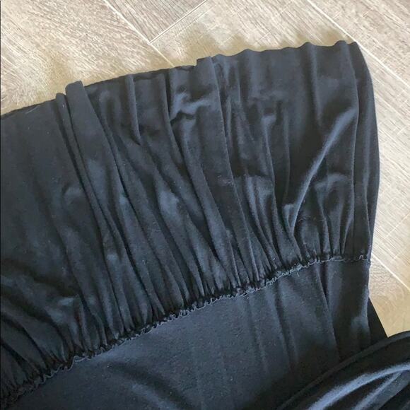 IRIS BASIC Women's Black Strapless Maxi Dress Rope Drawstring Waist - Picture 6 of 7